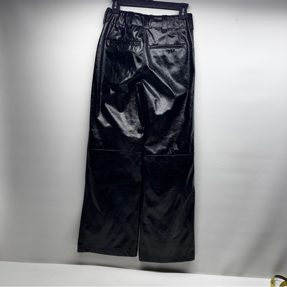 Free people faux leather pants size 0 wide leg high rise - Picture 4 of 14